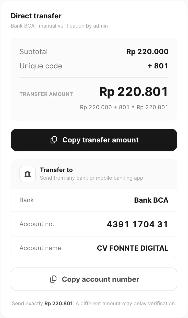 Direct transfer — copy the transfer amount