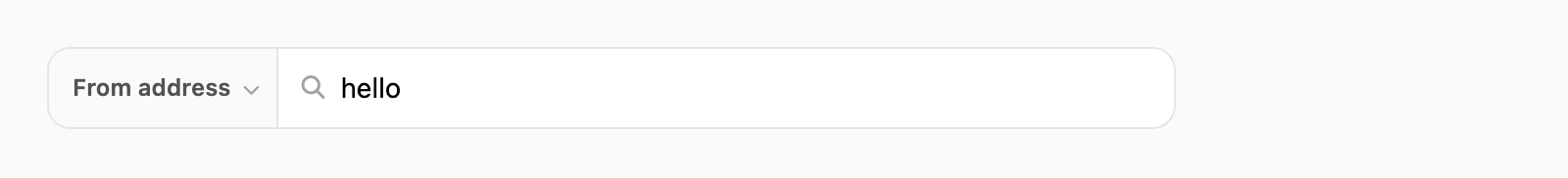 From address search — field pill and address contains query