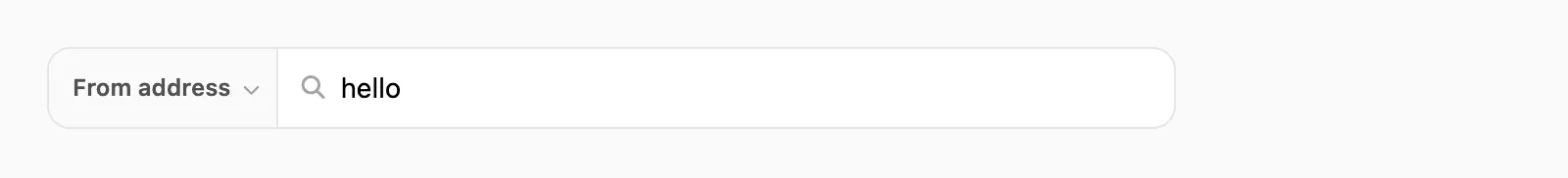 From address search — field pill and address contains query