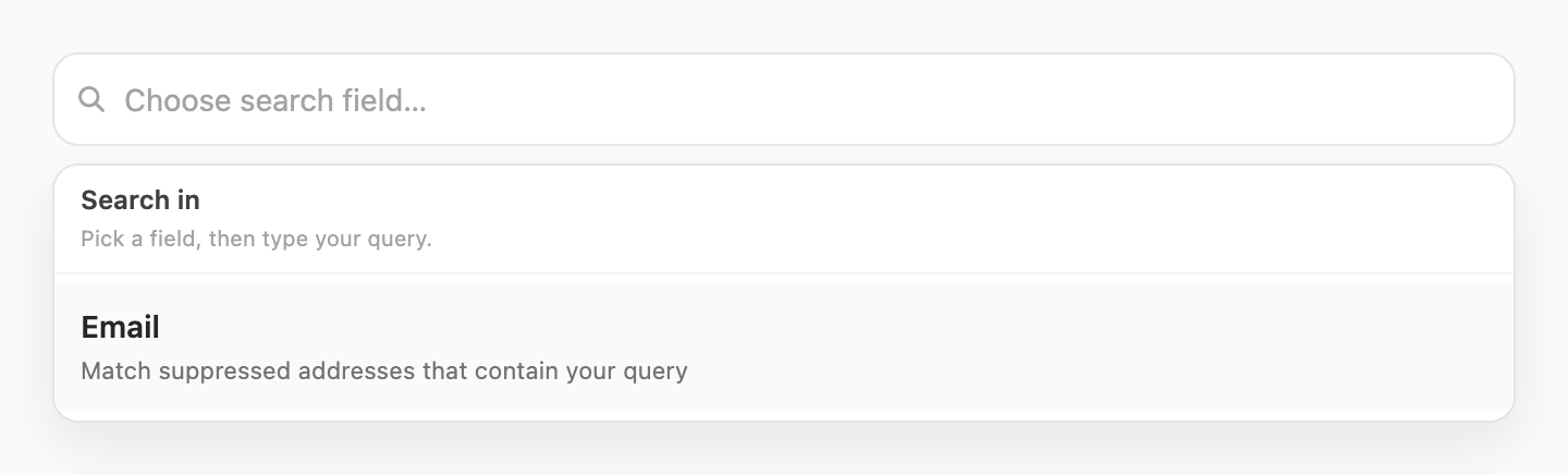 Search field picker — Email