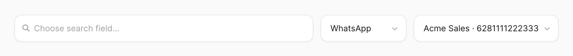 Channel and device filters beside search