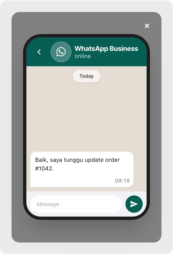 Inbound message preview popup