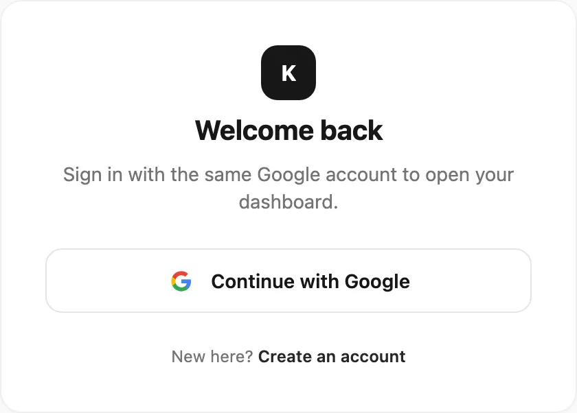 Login — Continue with Google