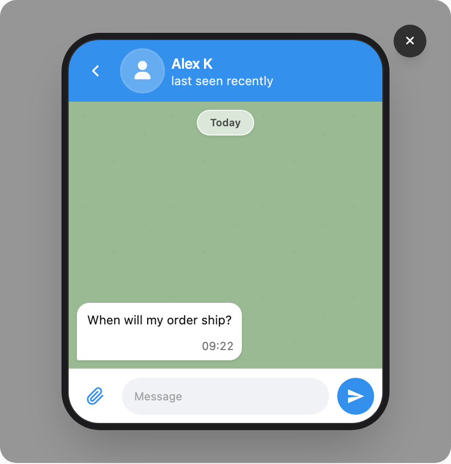 Inbound message preview popup