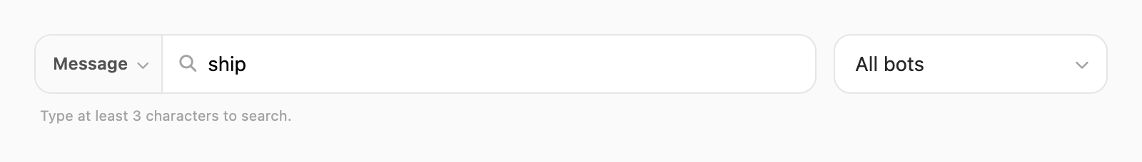 Message search — contains match on message body