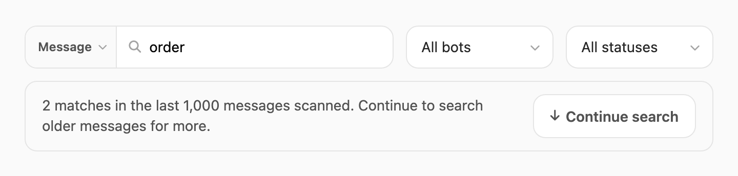 Continue search — scan the next 1,000 older messages