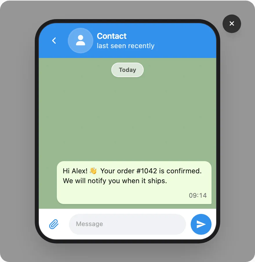 Message preview popup