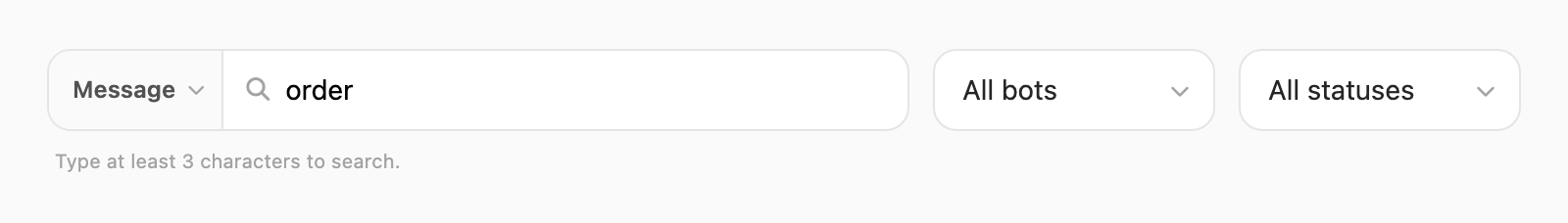 Message search — contains match on message body