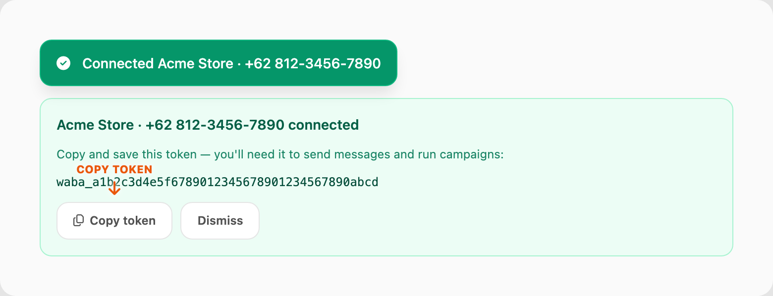 Step 6 — copy and save your API token