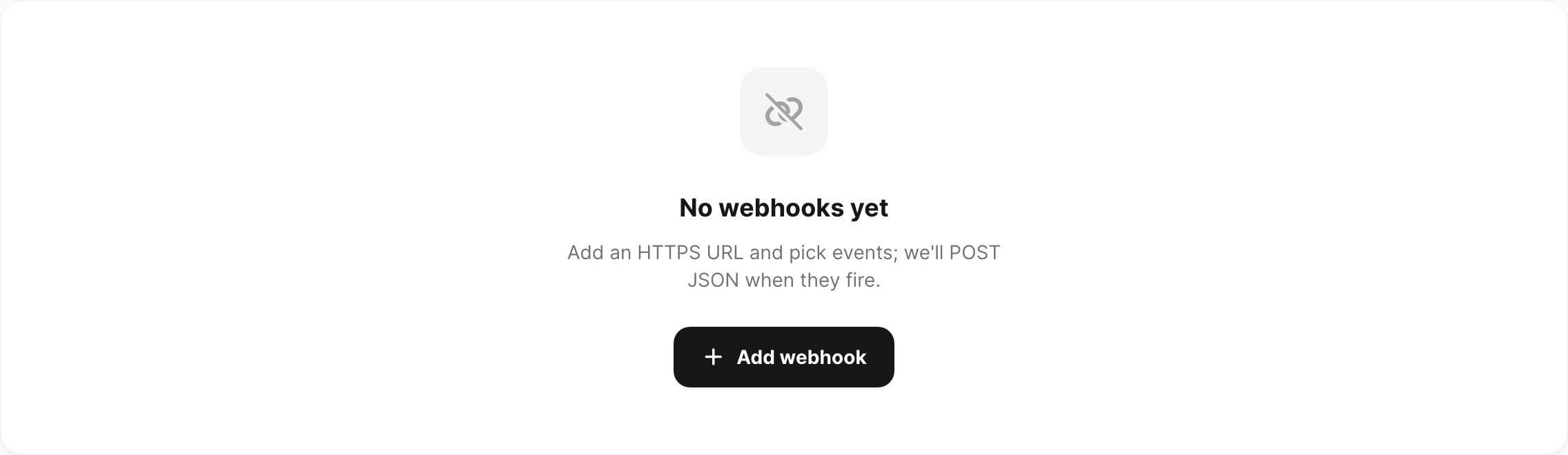 No webhooks yet