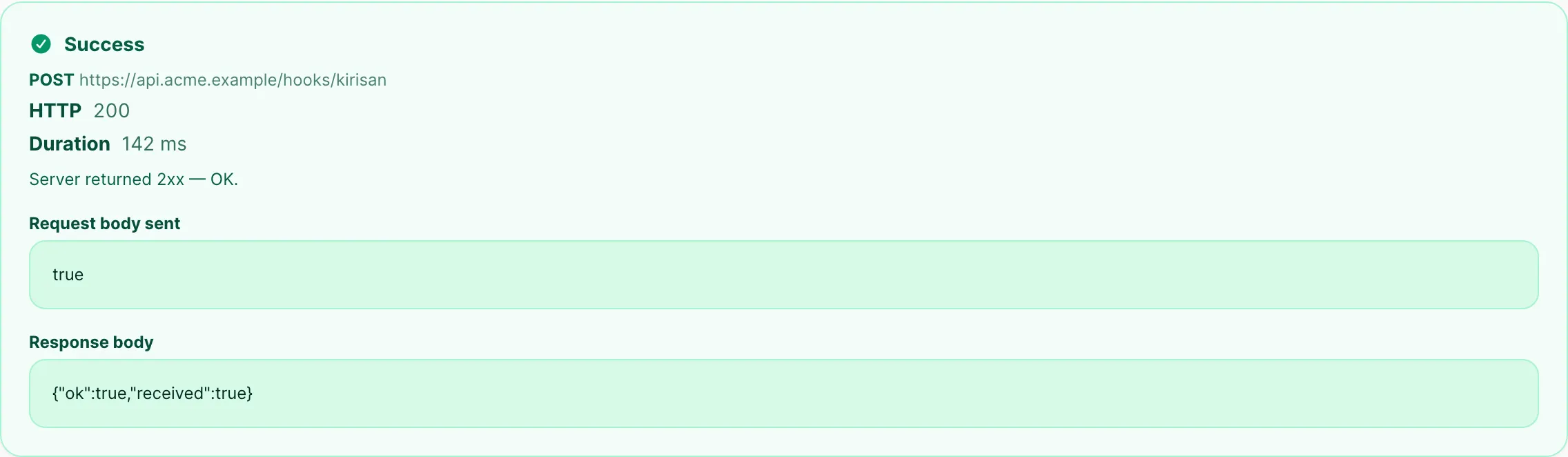 Successful webhook test