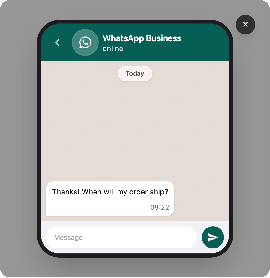 Inbound message preview popup